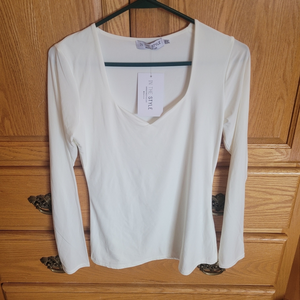White silky long sleeve